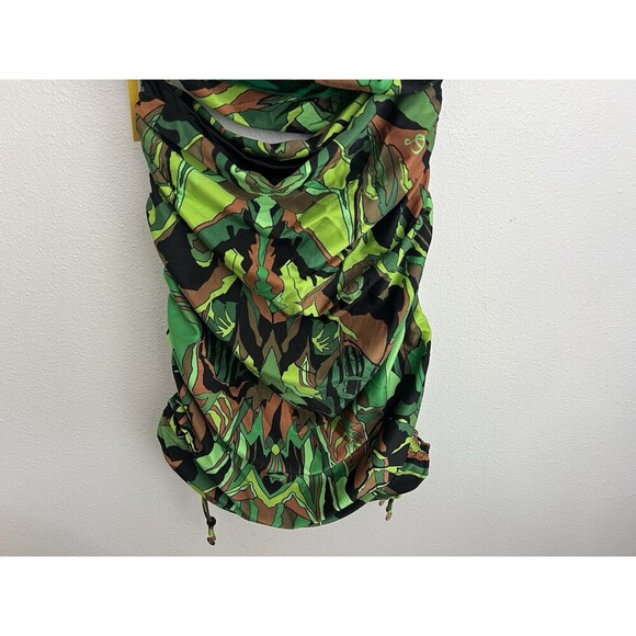 DUNDAS Gala Ruched One Shoulder Cutout Jersey dress Jungle Camo IT 46 US 10 - Picture 12 of 16